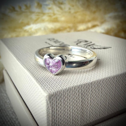 Sterling Silver Classic Heart Memorial Ring