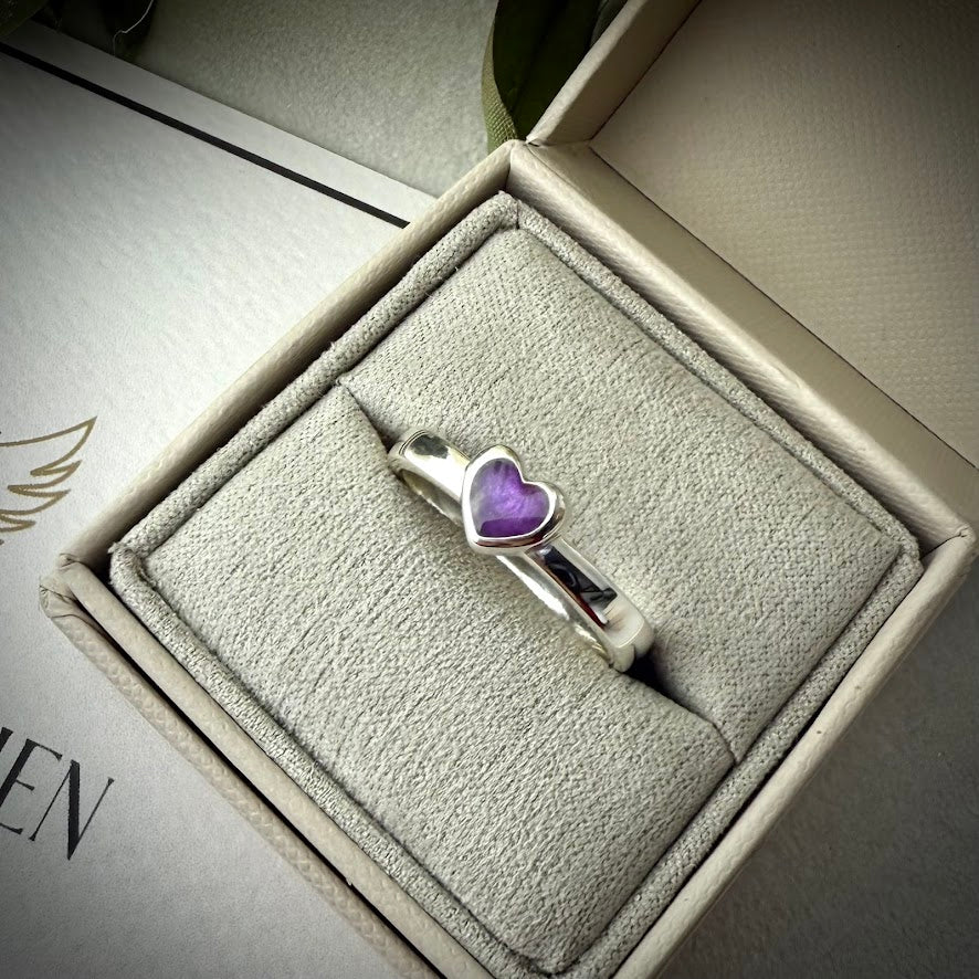 Sterling Silver Classic Heart Memorial Ring