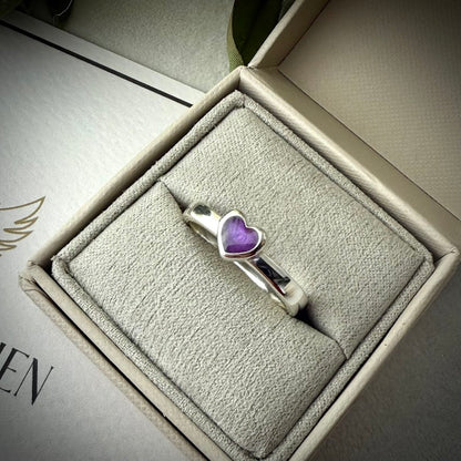 Sterling Silver Classic Heart Memorial Ring