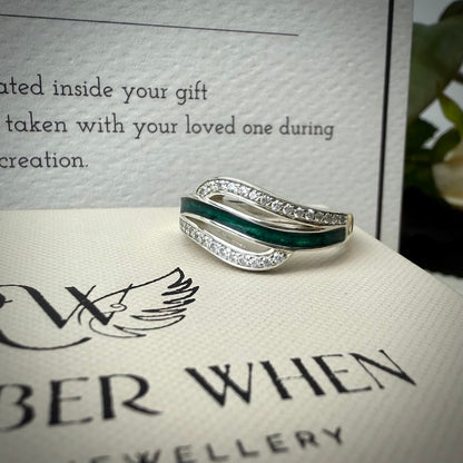 Sterling Silver Double wave Memorial Ring