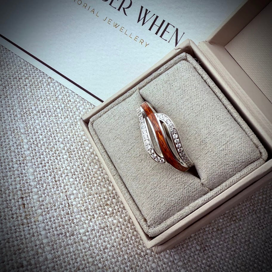 Sterling Silver Double wave Memorial Ring