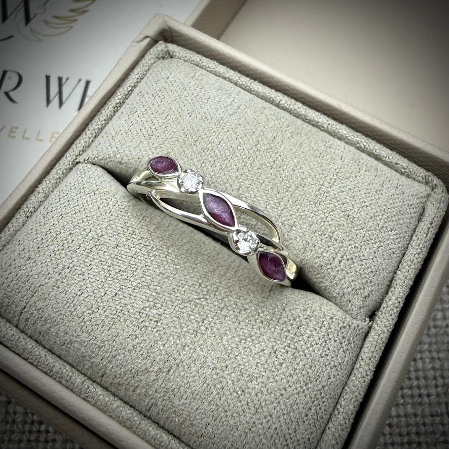 Sterling Silver Entwined Marquise Memorial Ring