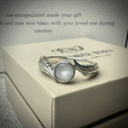 Sterling Silver Feather Memorial Ring