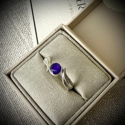 Sterling Silver Feather Memorial Ring