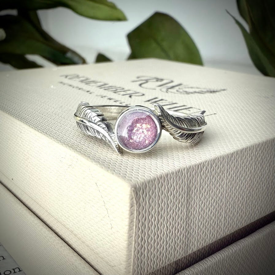Sterling Silver Feather Memorial Ring
