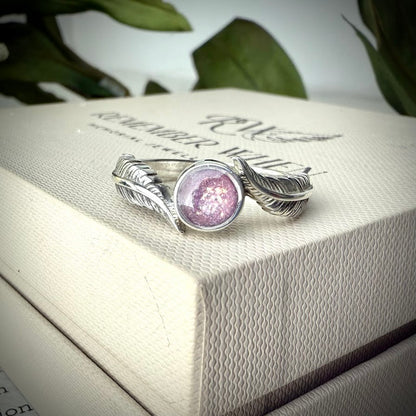 Sterling Silver Feather Memorial Ring