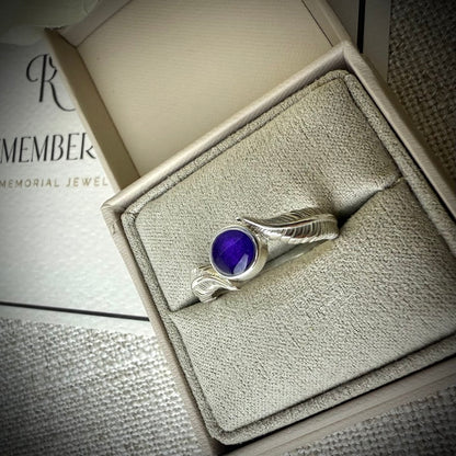 Sterling Silver Feather Memorial Ring