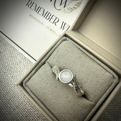 Sterling Silver Feather Memorial Ring