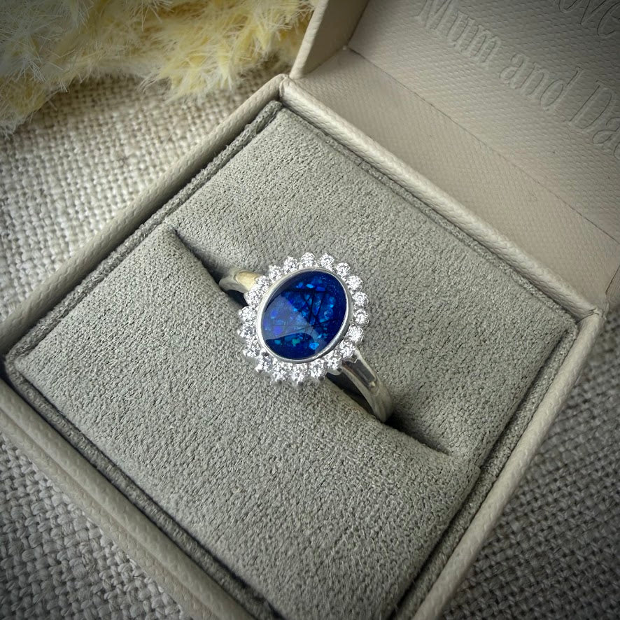 Sterling Silver Halo Memorial Ring