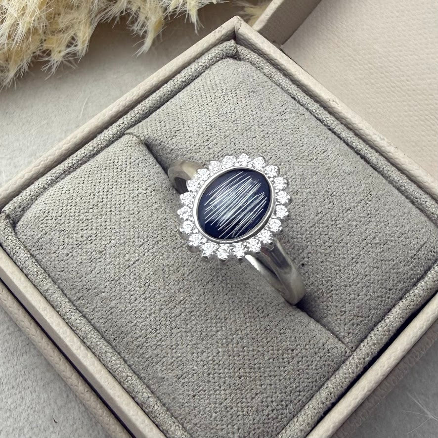 Sterling Silver Halo Memorial Ring