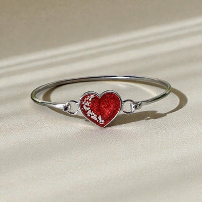 Sterling Silver Heart Memorial Bangle