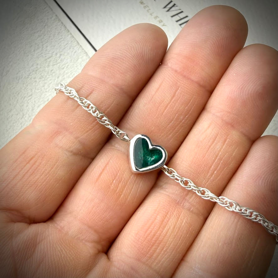 Sterling Silver Heart Twist Adjustable Memorial Bracelet