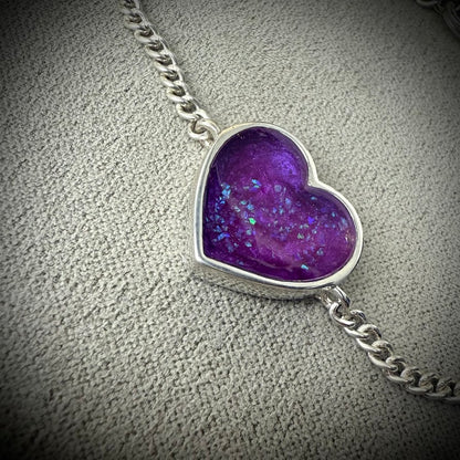 Sterling Silver Heart adjustable Memorial Bracelet