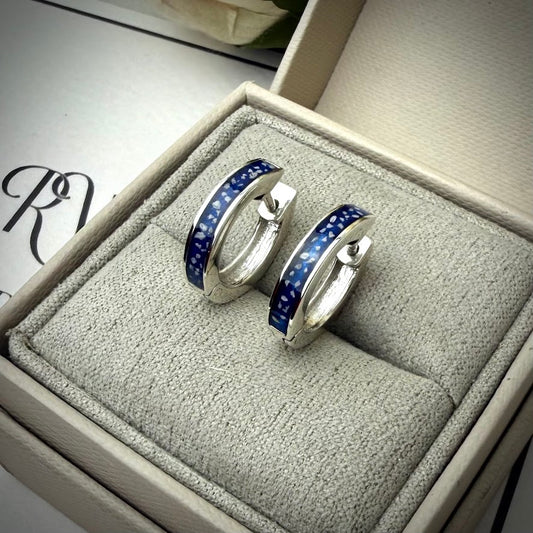 Sterling Silver Hooped Memorial Earrings