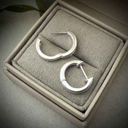 Sterling Silver Hooped Memorial Earrings