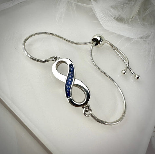 Sterling Silver Infinity Adjustable Memorial Bracelet