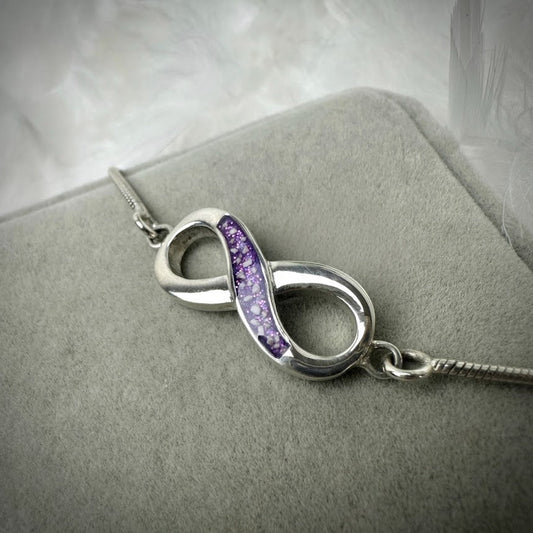 Sterling Silver Infinity Adjustable Memorial Bracelet