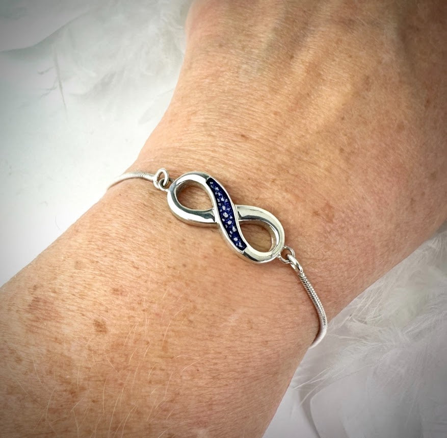 Sterling Silver Infinity Adjustable Memorial Bracelet