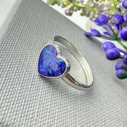 Sterling Silver Large Heart Memorial Ring