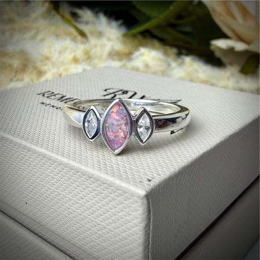 Sterling Silver Marquise Memorial Ring