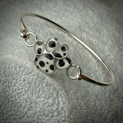 Sterling Silver Paw Memorial Bangle