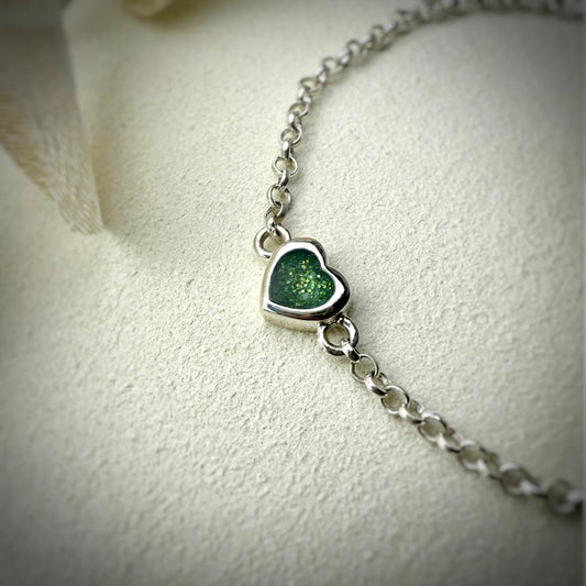 Sterling Silver Petite Heart Curb Adjustable Bracelet
