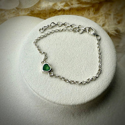 Sterling Silver Petite Heart Curb Adjustable Bracelet