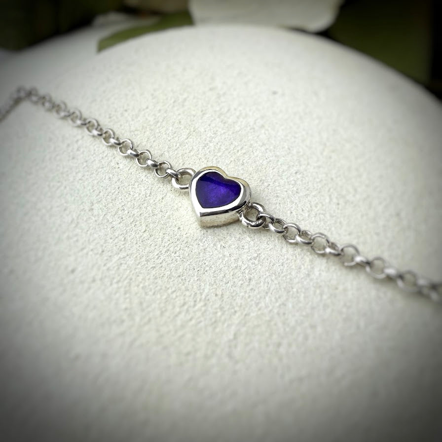 Sterling Silver Petite Heart Curb Adjustable Bracelet