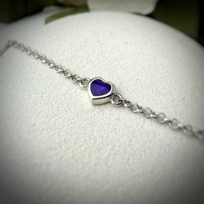 Sterling Silver Petite Heart Curb Adjustable Bracelet