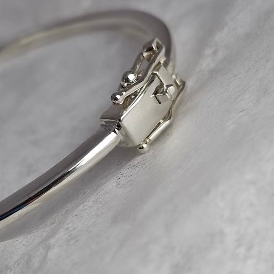Sterling Silver Petite Heart Memorial Bangle