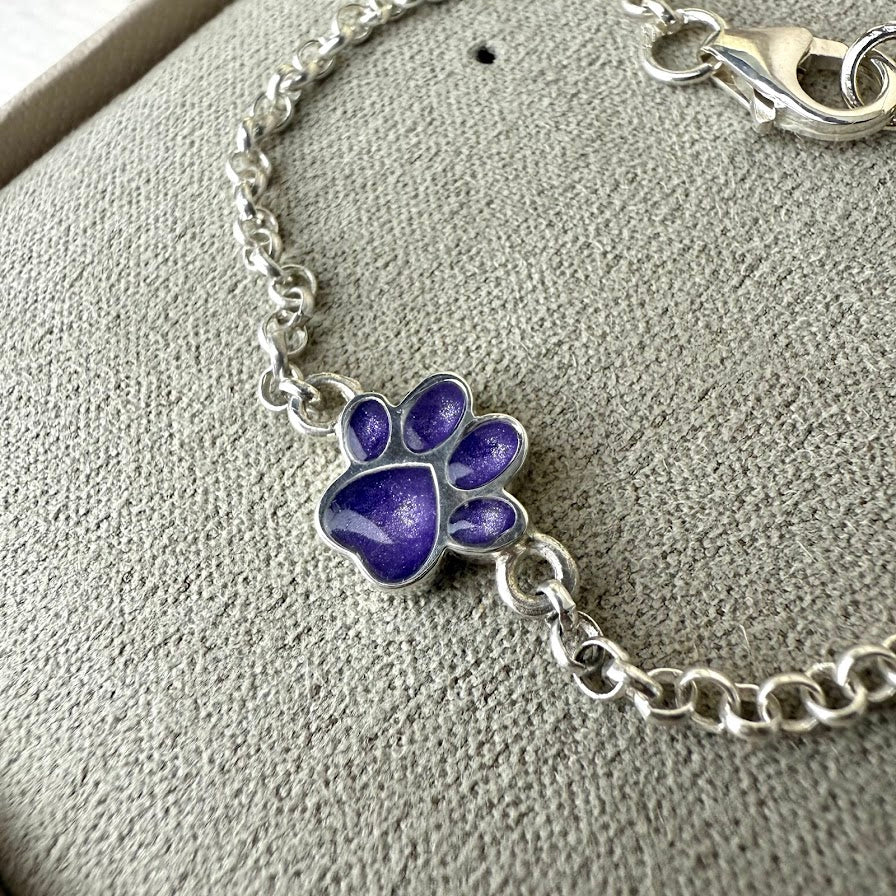 Sterling Silver Petite Paw Adjustable Memorial Bracelet