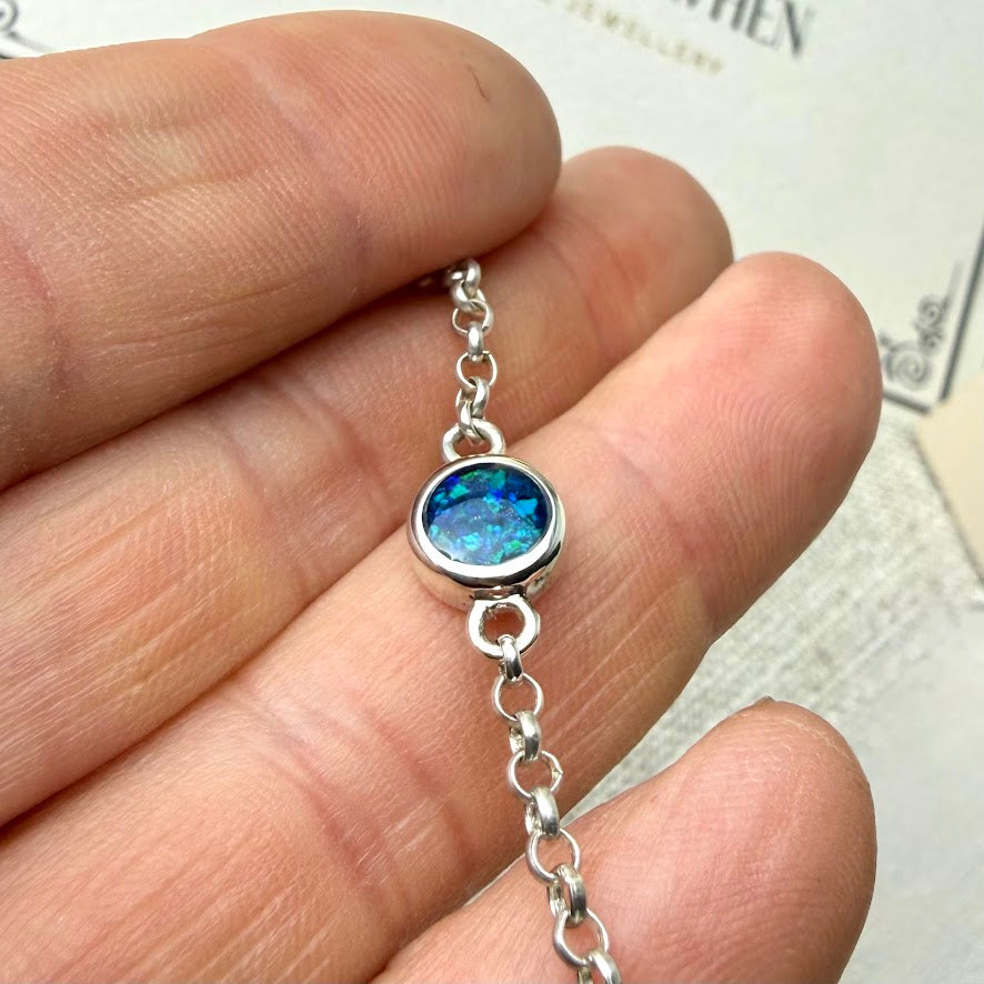 Sterling Silver Petite Round Adjustable Memorial Bracelet