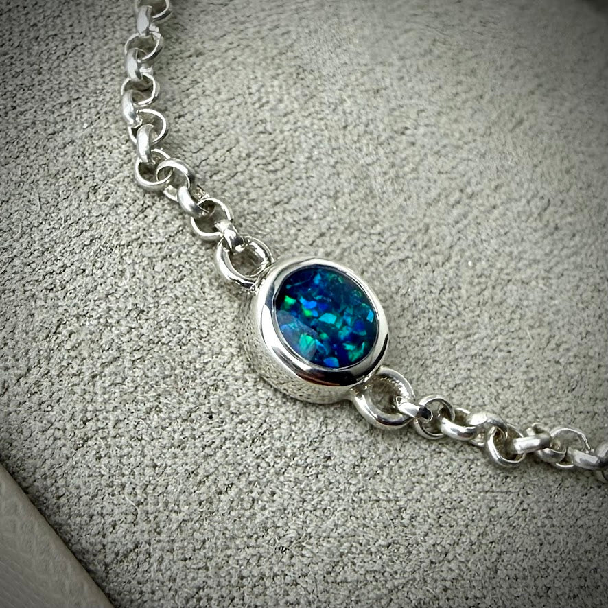 Sterling Silver Petite Round Adjustable Memorial Bracelet