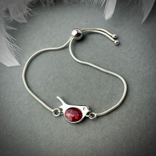 Sterling Silver Robin Adjustable Memorial Bracelet