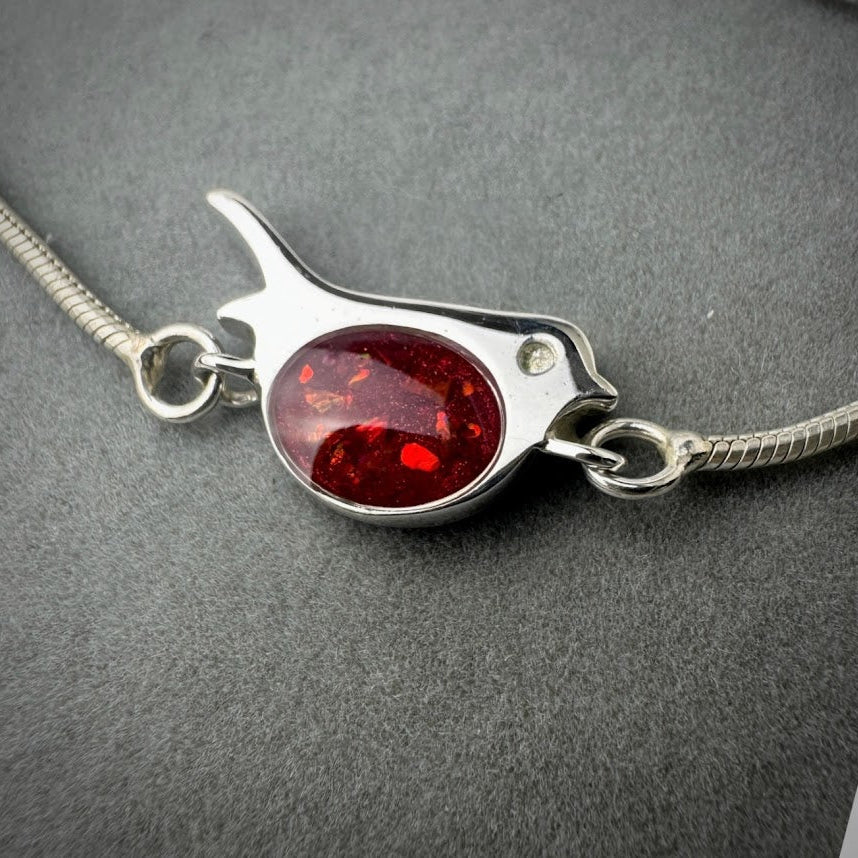 Sterling Silver Robin Adjustable Memorial Bracelet