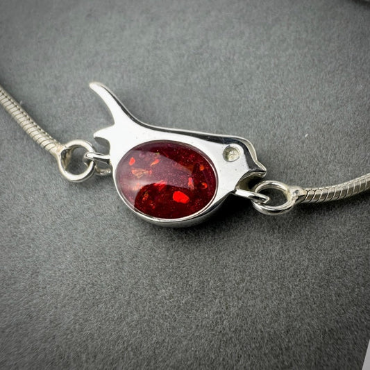 Sterling Silver Robin Adjustable Memorial Bracelet