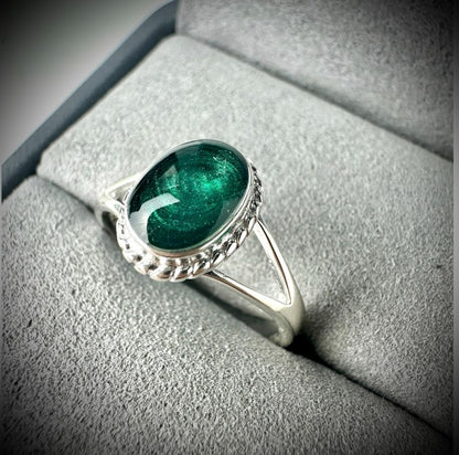 Sterling Silver Rope Edged Oval Memorial Ring