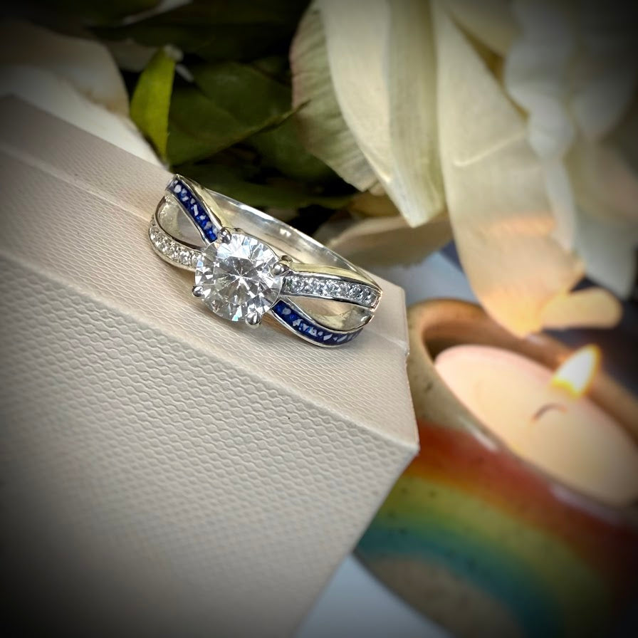 Sterling Silver Solitaire Infinity Ring