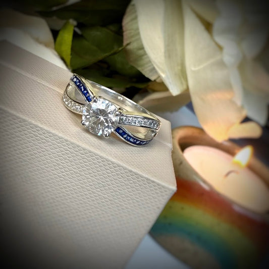 Sterling Silver Solitaire Infinity Ring