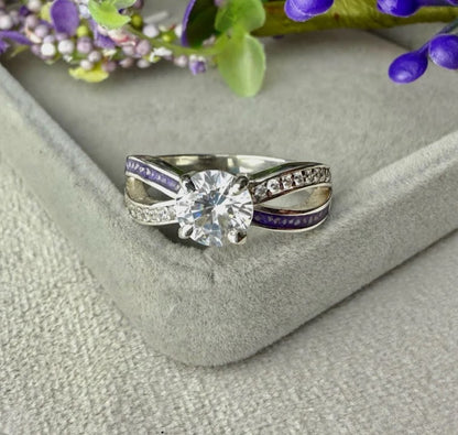 Sterling Silver Solitaire Infinity Ring