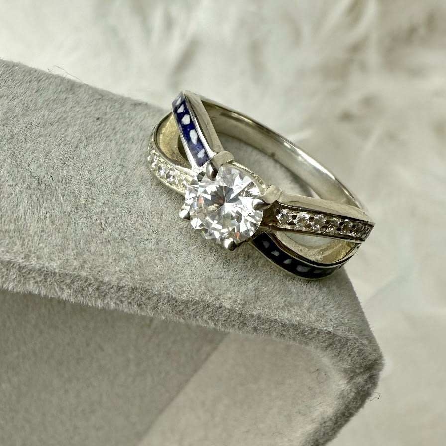 Sterling Silver Solitaire Infinity Ring
