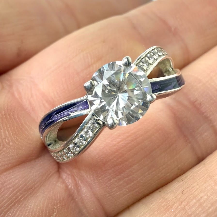Sterling Silver Solitaire Infinity Ring