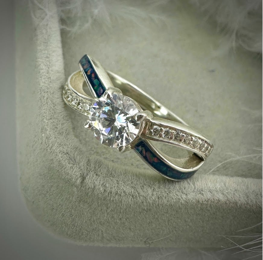 Sterling Silver Solitaire Infinity Ring