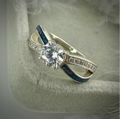 Sterling Silver Solitaire Infinity Ring