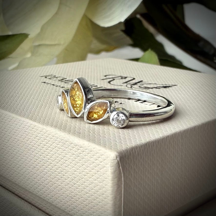 Sterling Silver Trilogy Marquise Memorial Ring