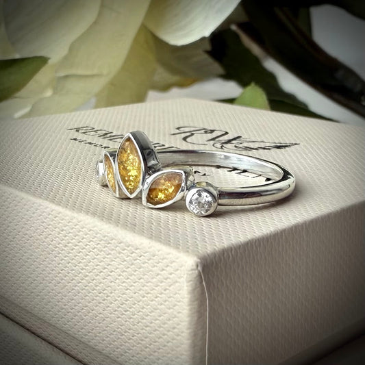 Sterling Silver Trilogy Marquise Memorial Ring