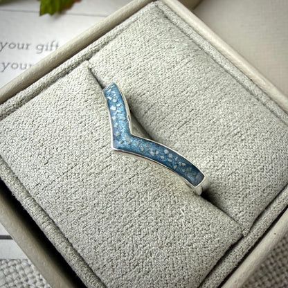 Sterling Silver Wishbone Memorial Ring