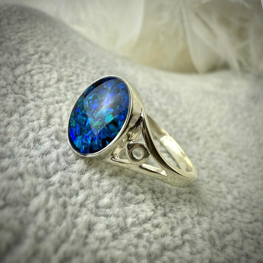 Sterling Silver classic Oval Memorial Ring