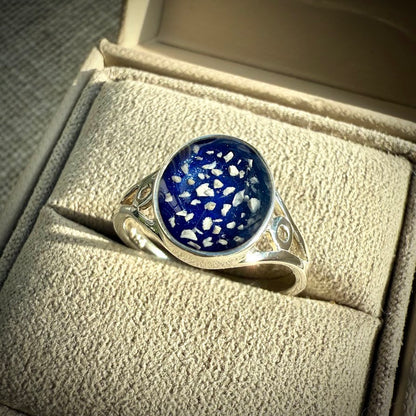 Sterling Silver classic Oval Memorial Ring