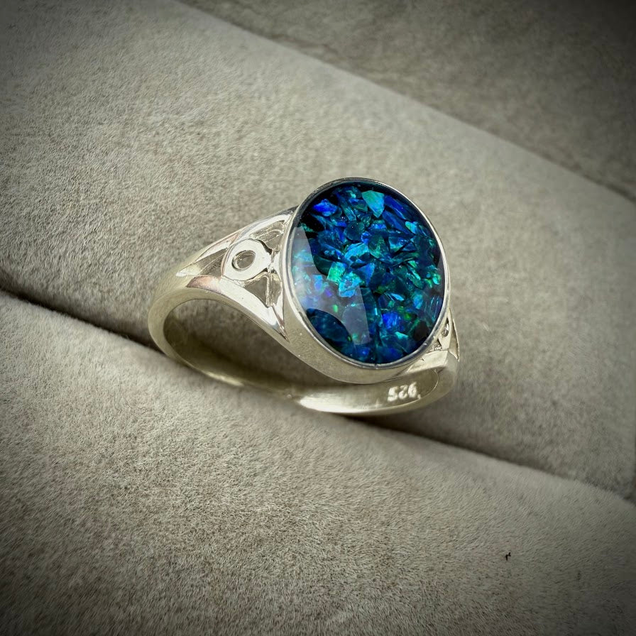 Sterling Silver classic Oval Memorial Ring